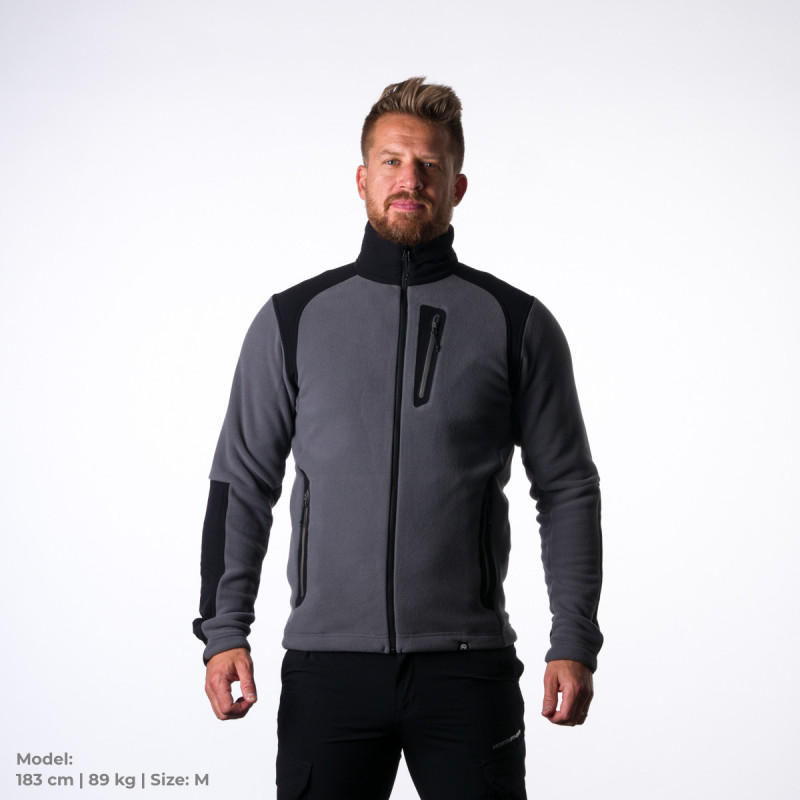 Felpa in pile da uomo Northfinder TRIBEC MI-3737PRO grigionero